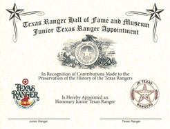 Special Junior Ranger Certificate