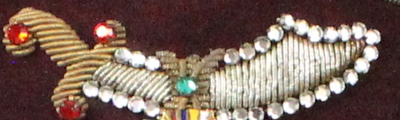 jeweled sword embroidery detail