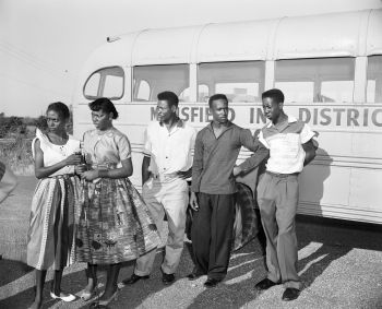 Five students at Mansfield High School, 08/31/1956. Photo courtesy University of Texas Special Collections